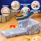 Lamerge Kids Toddler Sofa 2 in 1 Convertible Kids Sofa and Recliner with Pockets Convertible Kids Sofa Bed, Kids Play Sofa.