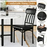 Lamerge Round Dining Table Set for 4,Wood Round Kitchen Table and Chairs Set for 4,Modern Dining Room Table Set with 4 Faux Leather Chairs,Round Dinner Table for Small Space,White+Black