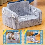 Lamerge Kids Toddler Sofa 2 in 1 Convertible Kids Sofa and Recliner with Pockets Convertible Kids Sofa Bed, Kids Play Sofa.