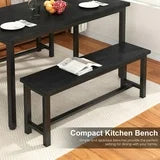 Lamerge Dining Table Chair Bench 2-Piece Set, Bench, 39-Inch, Stackable, for Dining Room Kitchen Conference Room, Black