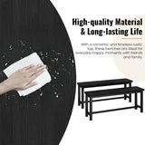 Lamerge Dining Table Chair Bench 2-Piece Set, Bench, 39-Inch, Stackable, for Dining Room Kitchen Conference Room, Black