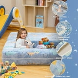 Lamerge Kids Play Couch, 5 in 1 Convertible Glow-in-the-Dark Kids Couch with Convertible Baby Play Foam and Floor Cushions for Boys and Girls, Bedroom, Playroom, Living Room. (Blue+Dinosaur)