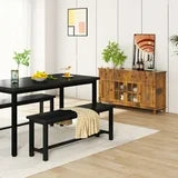 Lamerge Dining Table Chair Bench 2-Piece Set, Bench, 39-Inch, Stackable, for Dining Room Kitchen Conference Room, Black