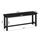 Lamerge Dining Table Chair Bench 2-Piece Set, Bench, 39-Inch, Stackable, for Dining Room Kitchen Conference Room, Black
