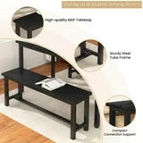 Lamerge Dining Table Chair Bench 2-Piece Set, Bench, 39-Inch, Stackable, for Dining Room Kitchen Conference Room, Black