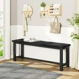 Lamerge Dining Table Chair Bench 2-Piece Set, Bench, 39-Inch, Stackable, for Dining Room Kitchen Conference Room, Black