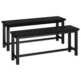 Lamerge Dining Table Chair Bench 2-Piece Set, Bench, 39-Inch, Stackable, for Dining Room Kitchen Conference Room, Black