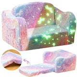 Lamerge Toddler Sofa, Toddler Folding Chair, Kids Sofa 2 in 1 Kids Sofa Luminous Sofa, Gift Sleeper for Boys and Girls